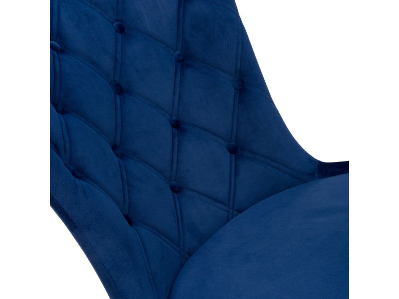 Padmukh 49cm H Tufted Velvet Upholstered Side Chair, Navy