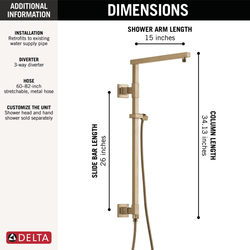 Robinet de douche Emerge, Bronze champagne