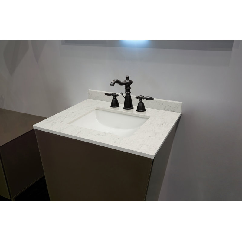31" Iced White Ceramic Undermount Single Sink Vanity Top