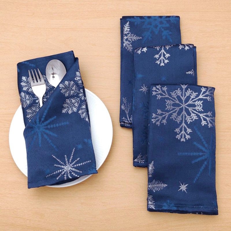Nappe Efmorfia, Bleu, Ensemble de 4 serviettes de table 18 po x 18 po