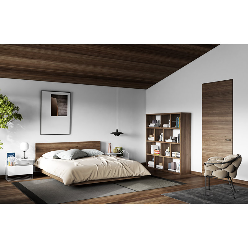 Lit plateforme Karr, Noyer, Grand