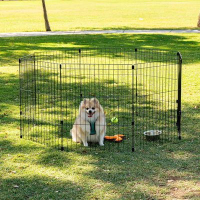 Parc pour chien IRIS USA en métal, parc pour animaux 8 panneaux 30 po, parc pour chiots