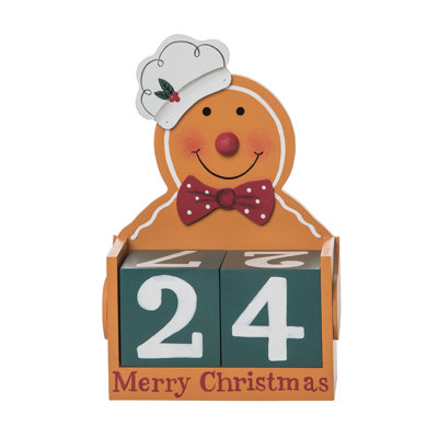  Wood 7.87 in. Multicolor Christmas Gingerbread Countdown Set of 3