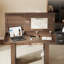 Bureau à domicile Adonia de 55,1 po de largeur avec station de charge et panneau perforé, table de jeu / salle à manger convertible, rangement à fermeture en douceur, peu encombrant pour les petits espaces-1524825261