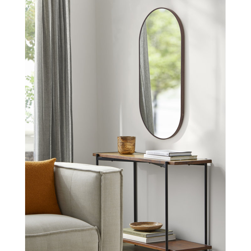 Miroir d'appoint Destefano Essence, 20 po x 39 po, Noyer foncé