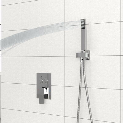 Douche murale 10 po avec douchette carrée