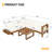 Abdel 82'' Wide L-Shaped Acacia Patio Sectional with Cushions