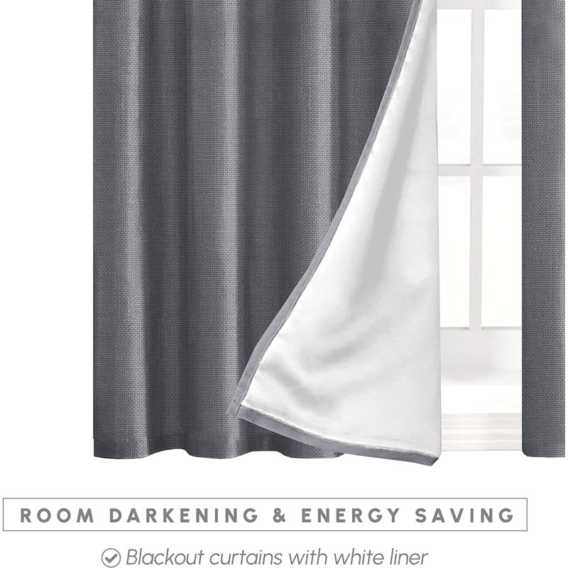 Lenabelle Blackout Curtain Pair, Gray, 63" W x 84" L