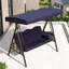Balancelle de luxe à 2 places avec support et porte-gobelets, avec auvent et oreiller inclus, beige-2086529867-2039822769-2115565063