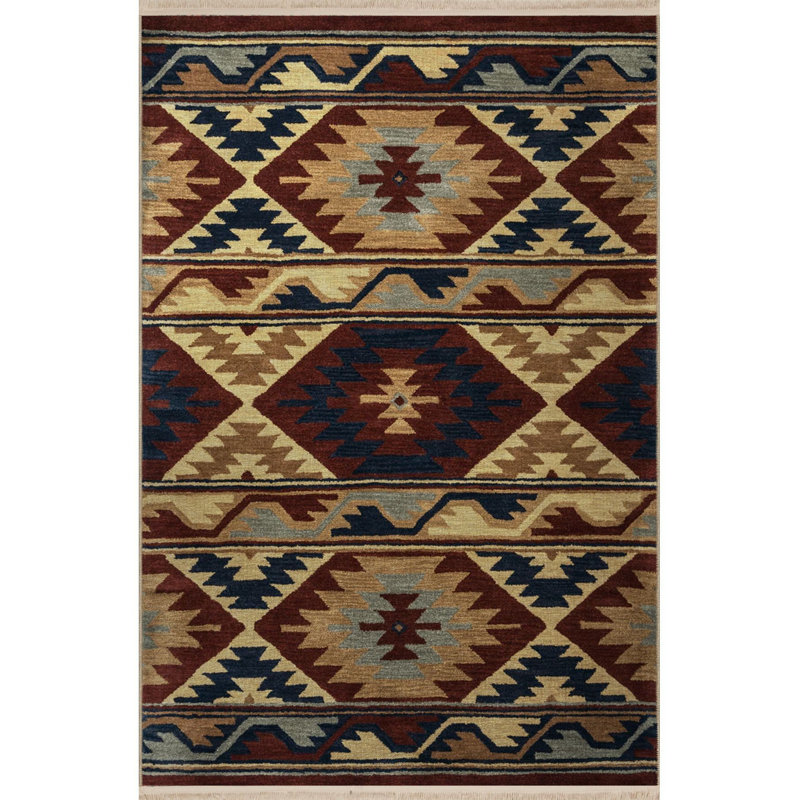 Tapis multicolore à motif géométrique à motif géométrique lavable à la machine, Rectangle 3 pi 3 po x 4 pi 11 po