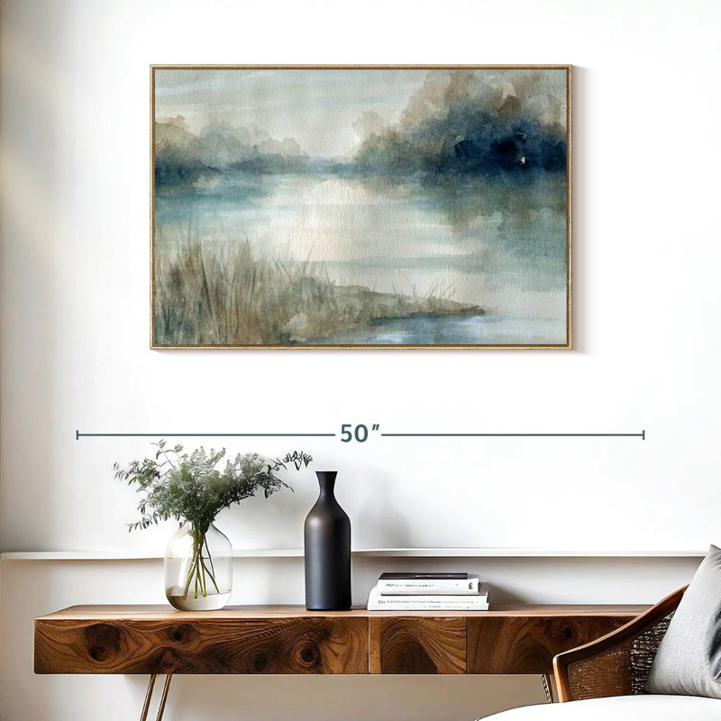 Still Still Waters, Cadre flottant en bois naturel, 37 po x 25 po