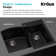 KRAUS Quarza™ 33" L Dual Mount 60/40 Double Bowl Granite Kitchen Sink and Strainers