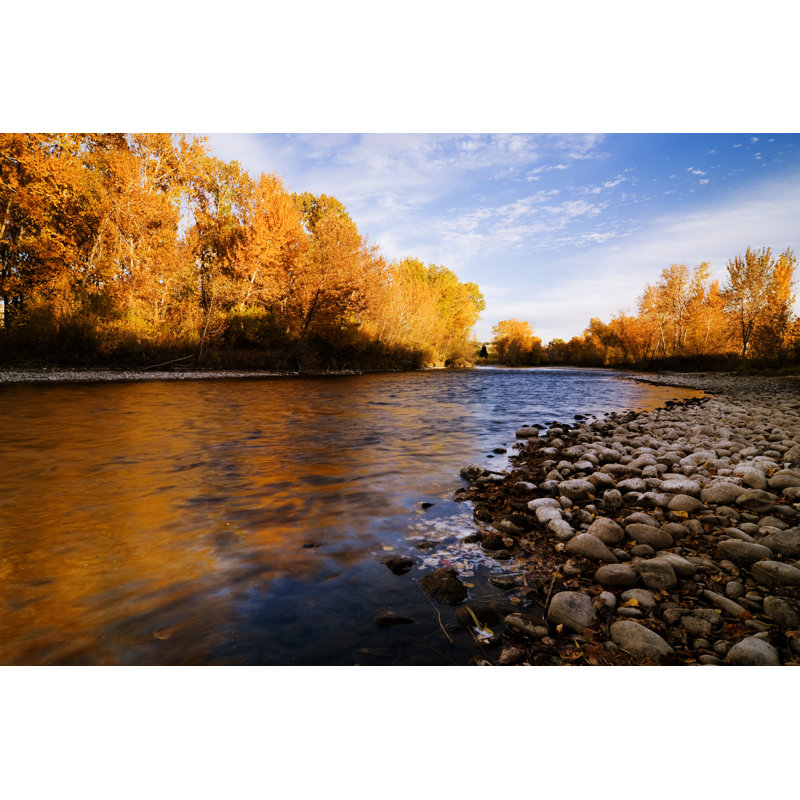 Boise River Autumn - Wrapped Canvas Print