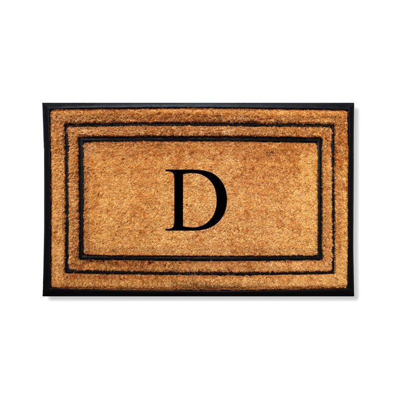 Tapis d'entrée antidérapant Monogram, L 18 po x L 32 po, D