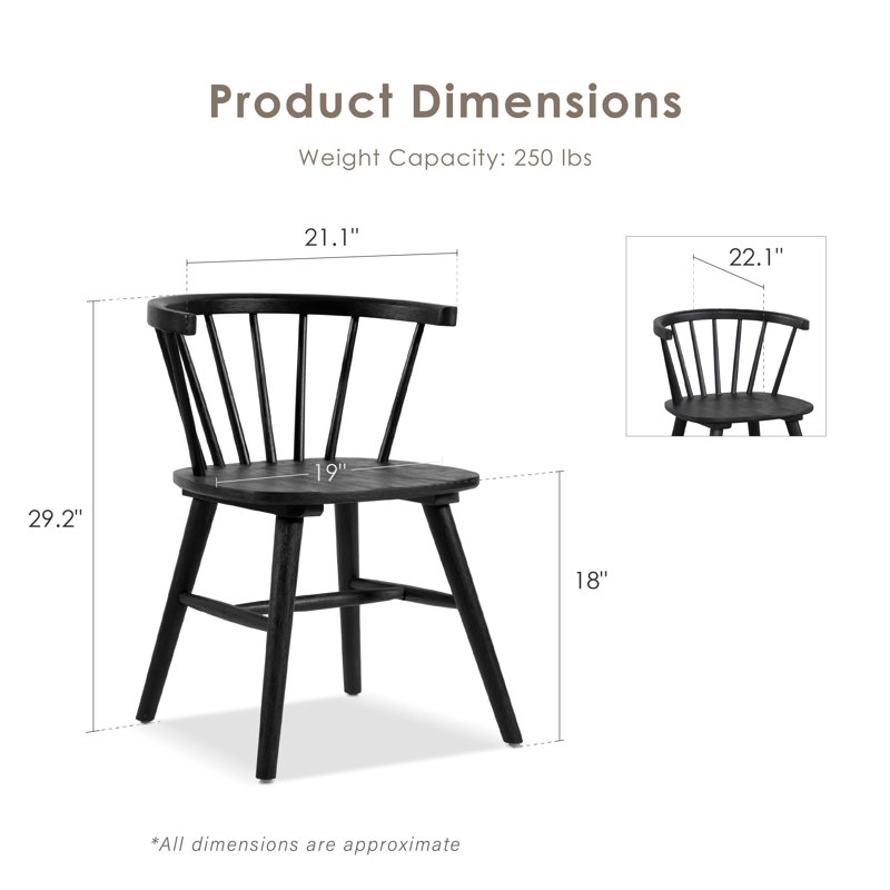 Angela 5-Piece Dining Table Set, Black