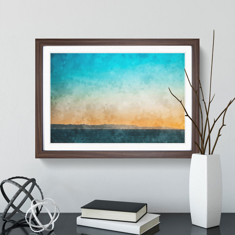 Croatia from a Distance - Picture Frame Painting Print, Walnut Framed, 33cm H x 45cm W x 2cm D