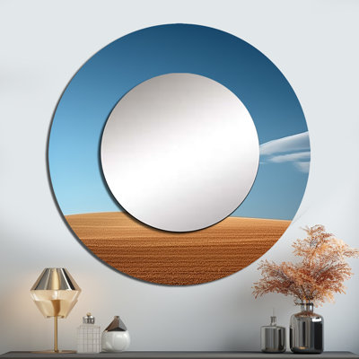 Photographie de Ryshaun Elemental Eternity dans le désert, miroir minimaliste moderne