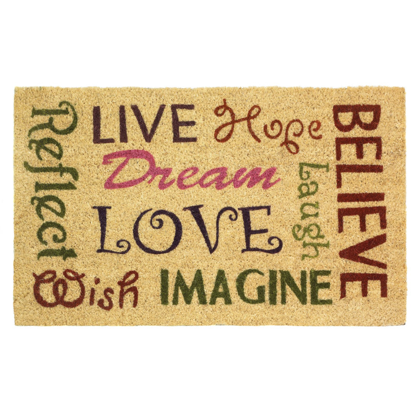 Tapis d'entrée antidérapant Leyla Live Love Laugh