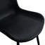 Table de salle à manger à 6 places, table de 55 po, matériau en bois texturé, pieds en métal noir avec motif en croix, chaises en cuir artificiel, une pièce, plateau de table rectangulaire en polyuréthane rétro, minimaliste et confortable-118929284-118929285