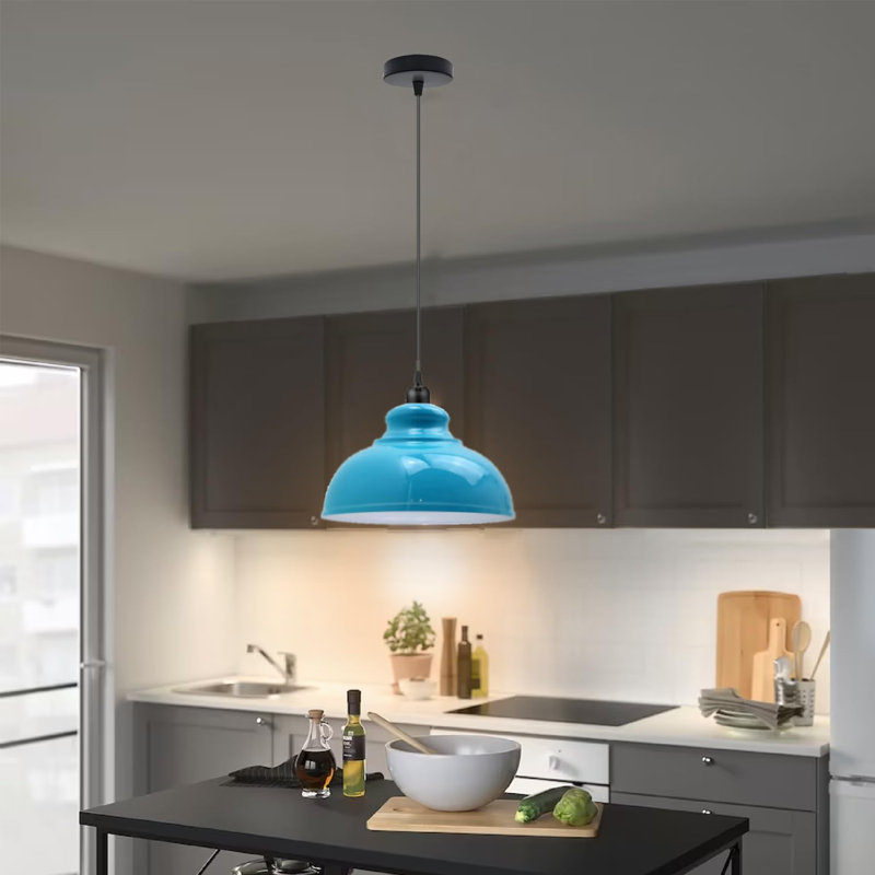 Reich 1 - Light Dome Pendant, 124cm H x 30cm W x 30cm D, Gloss Blue