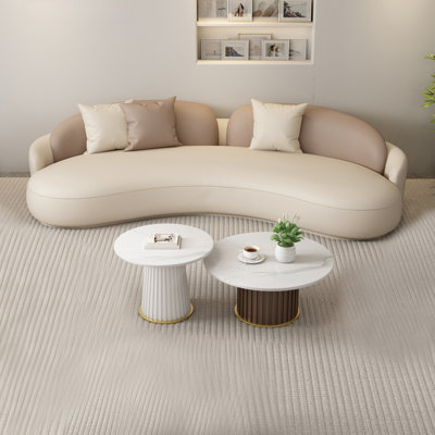 Modern and Simple Off-white Arc-shaped Sofa