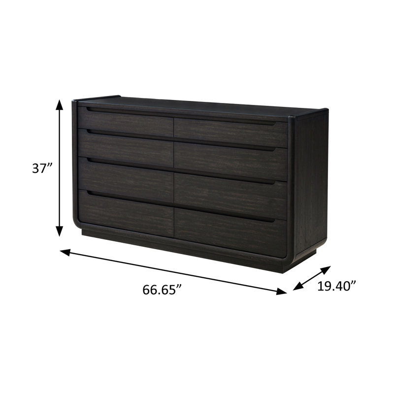 Commode contemporaine l 66,65 po, noir bruni