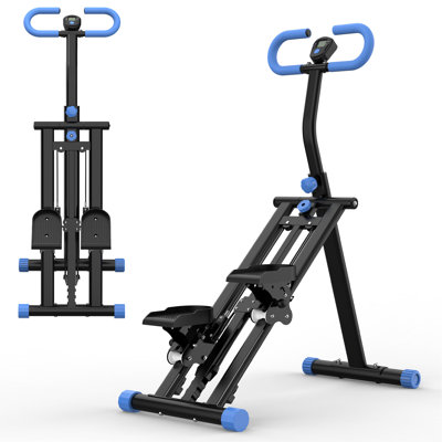 Stair Stepper with resistance Home-Upgrade Vertical Climber Workout Machine for Full-Body Exercise Climber Fitness Equipment with Stable Frame Adjustable Handlebar-Black Blue