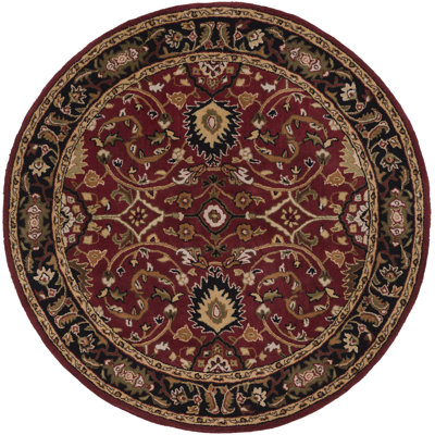 Graziani Oriental Hand-Tufted Wool Burgundy/Black Area Rug