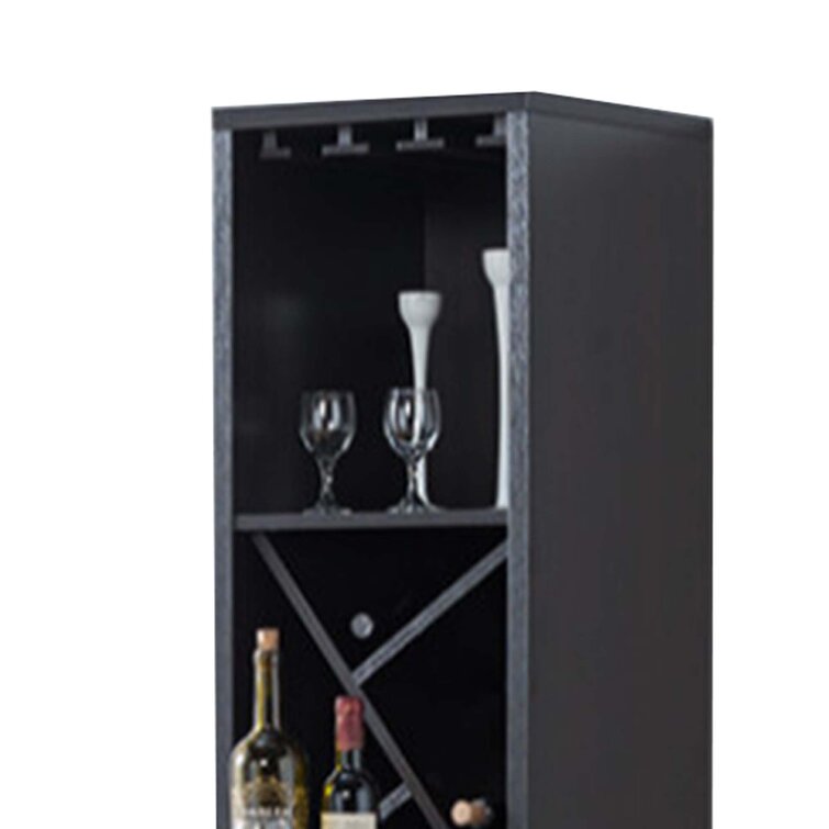 Sunnydaze Lavina Wine Cabinet with Glass and Bottle Storage Shelves