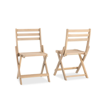 Rosetta Foldable Acacia Patio Side Chair