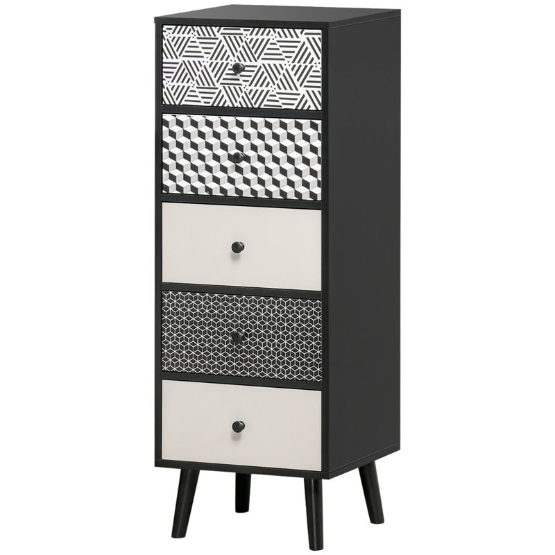 40 cm W Chest of 5 Drawers