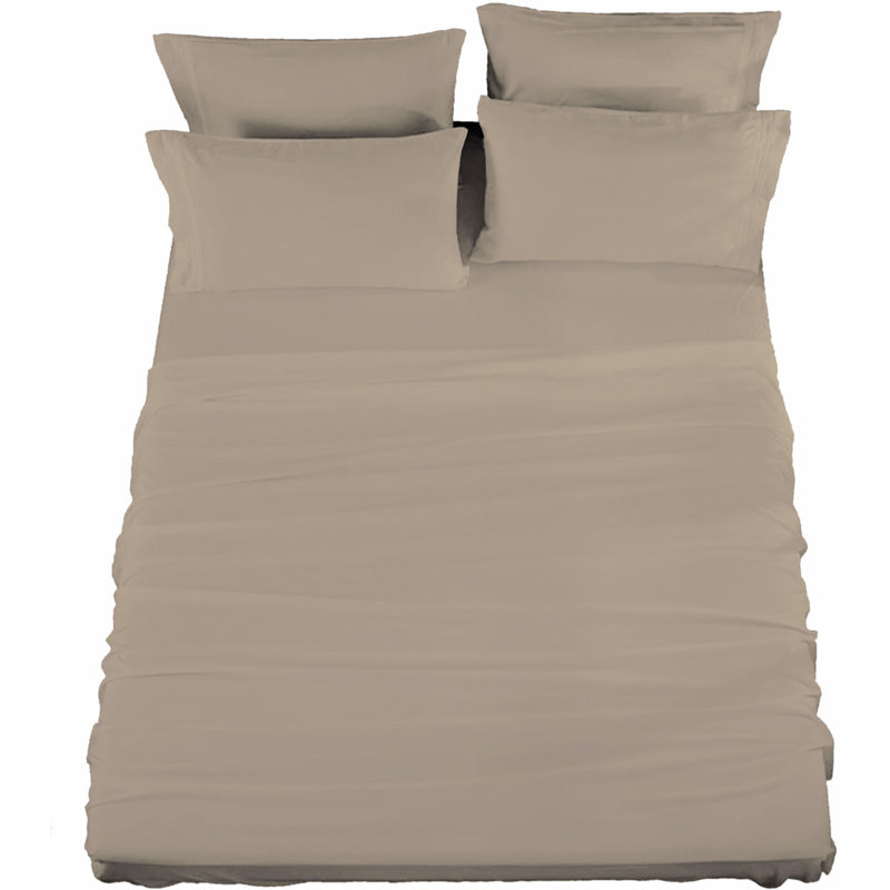 Raymond Waites Cotton Blend Sheet Set, Beige, Full Sheet Set + 2 Fitted Sheets + 2 Pillowcases