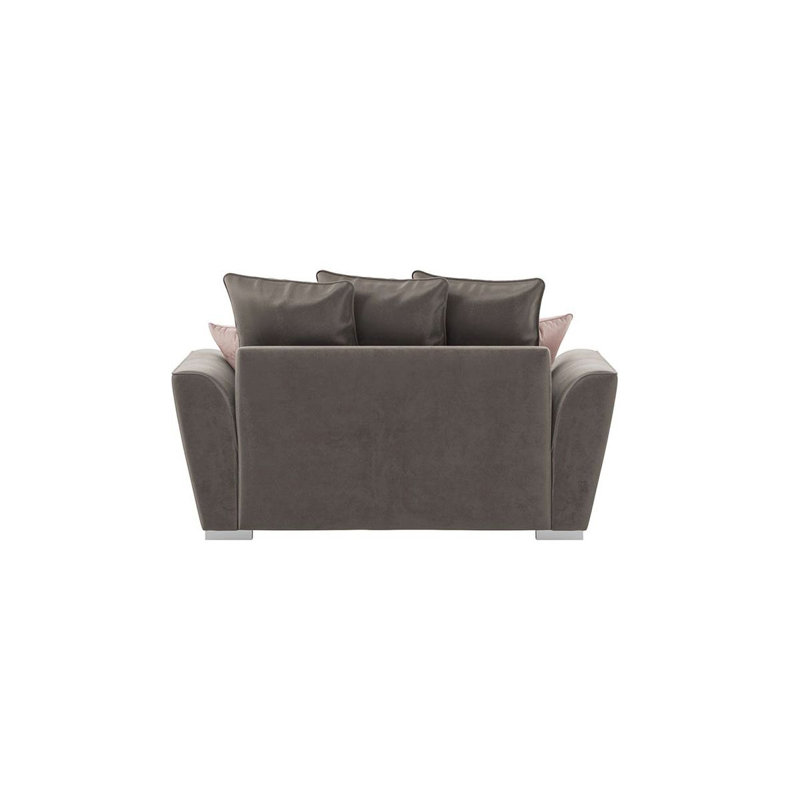 Bailor 2 Seater Velvet Sofa with Loose Back Cushions, Brown, Pink Velvet