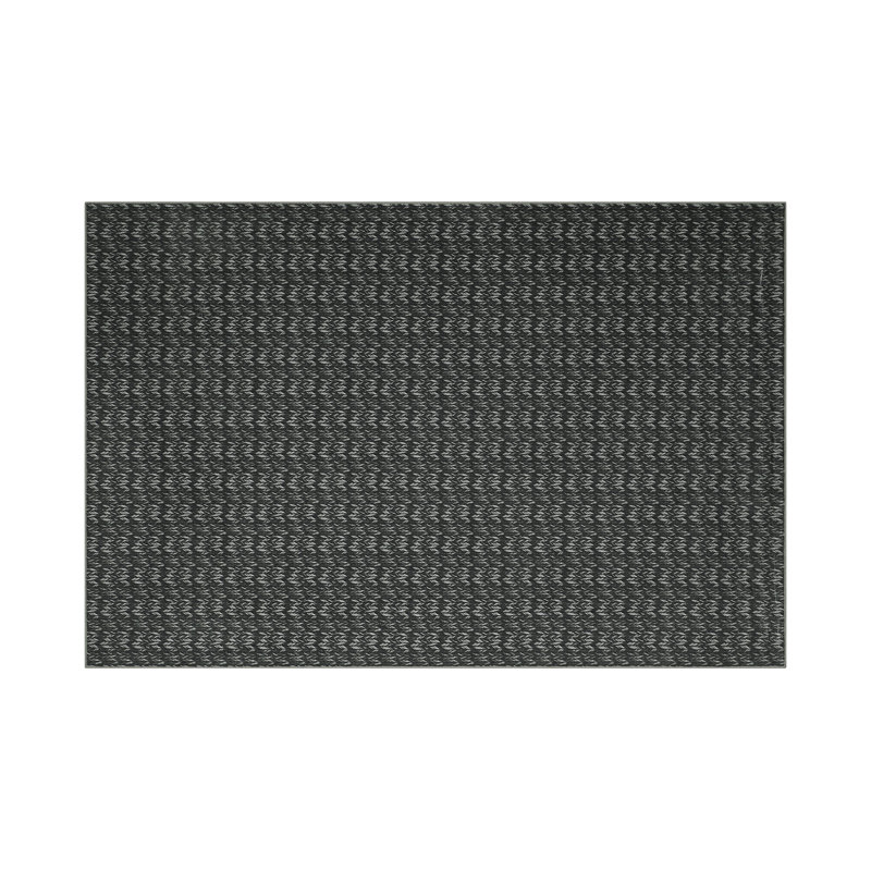 Printed Braided Rug 6x9 Modern Accent Rug with Non-Slip Backing, Stain-Resistant Solid Color Floor Mats, Foldable Soft Low Pile Indoor Carpet for Living Room, Bedroom, Kitchen, Black