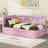 Upholstered Platform Bed With Trundle,USB Ports And LED Belt-547264924-547265122