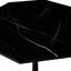 Table basse octogonale moderne 31,50 "avec plateau en marbre noir imprimé, base en métal, pour la salle à manger, la cuisine, le salon