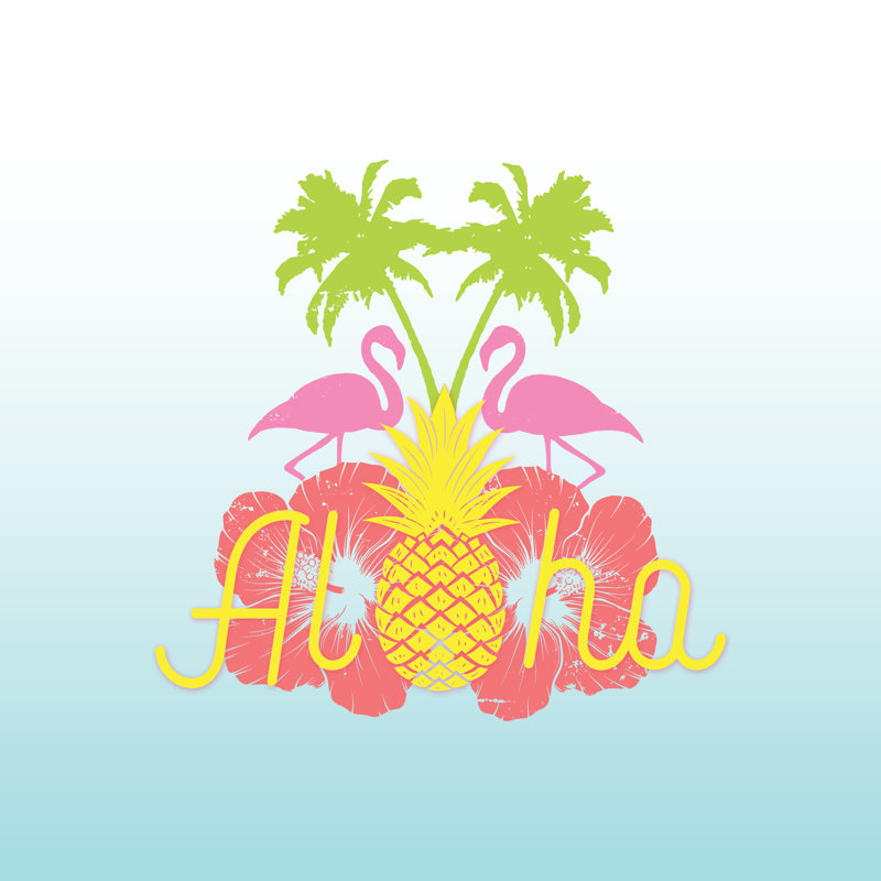 Aloha Tropics - Wrapped Canvas Print, 30cm H x 30cm W x 3.8cm D