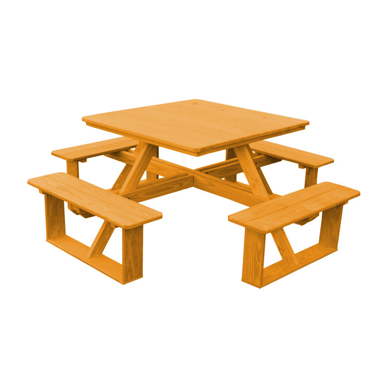 Law-Simmonds 8 - Person Patio Dining Set with Square Table, Natural Stain, 75" L x 75" W x 30" H, No