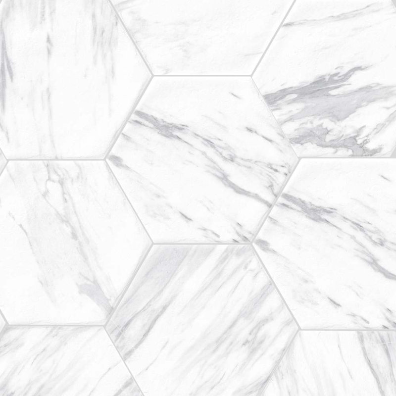 Carreau de mur et de sol en porcelaine 8 po x 9 po Cadiz, Blanc