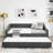 Full Size Daybed With Twin Size Trundle Upholstered Tufted Sofa Bed, With Button On Back And Copper Nail On Waved Shape Arms-60701609-60701655