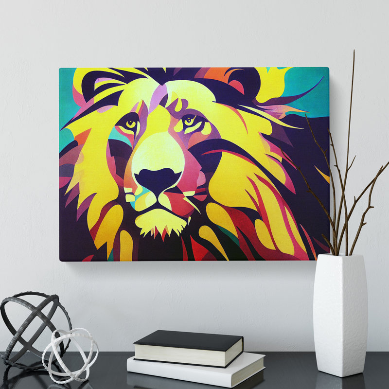 Otherworldly Lion Abstract - Wrapped Canvas, 35cm H x 50cm W x 3cm D