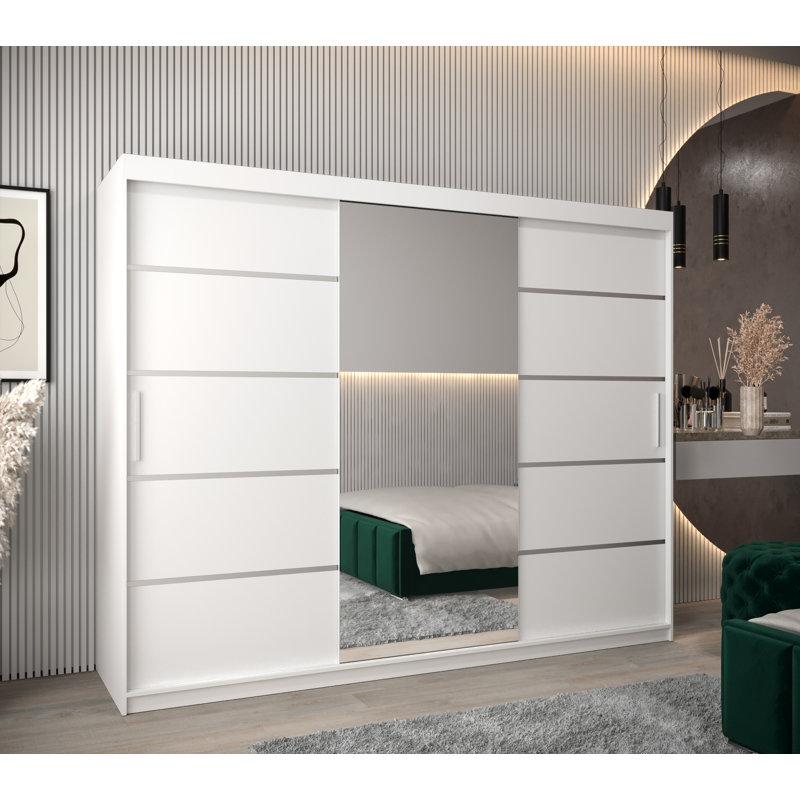 Livnat 3 Door Manufactured Wood Wardrobe, White Matt