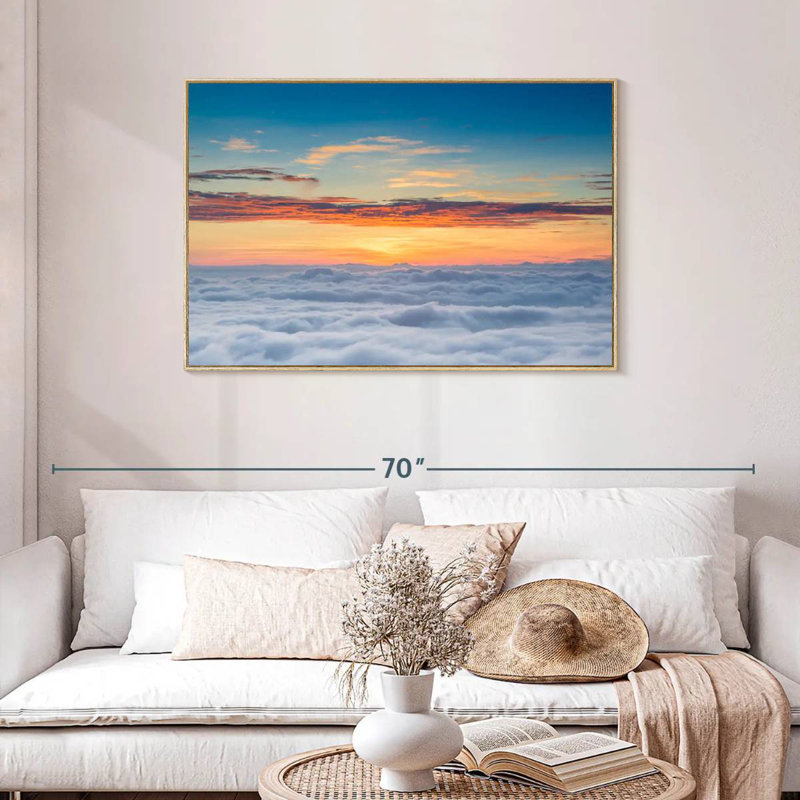 Sunscape Cloudscape, Cadre flottant en bois naturel, 43 po x 29 po