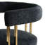 Ensemble de 4 fauteuils de salle à manger rembourrés en or 18,3 po Chenille-1028640561