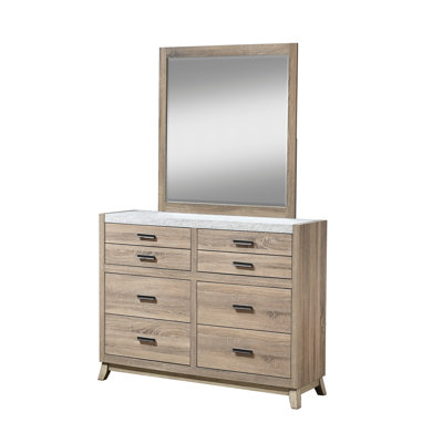 1pc commode contemporaine transitionnelle rustique brun naturel imitation pierre