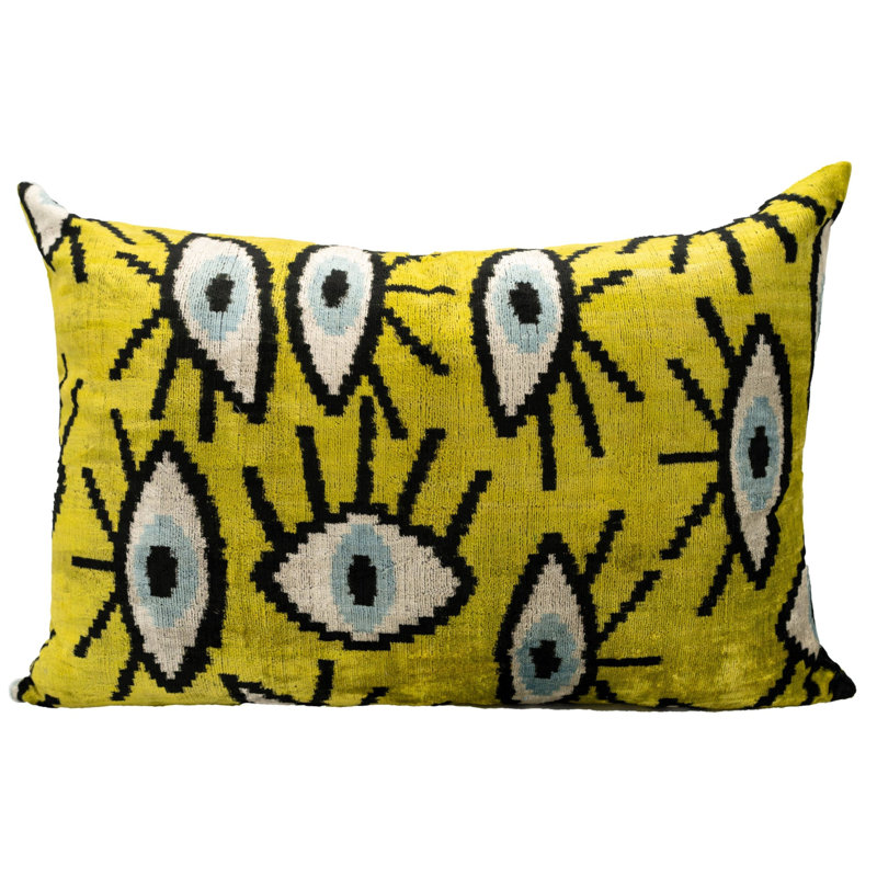 Coussin décoratif, Jaune / or géométrique