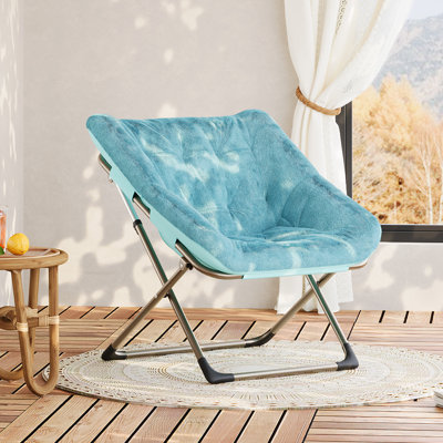 Fauteuil d'appoint pliable en fausse fourrure de lapin pour adultes, fauteuil de lecture pliable avec structure en métal robuste, capacité de poids de 300 lb, aucun assemblage requis, mobilier idéal pour la chambre à coucher et le dortoir