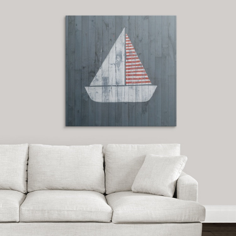 «Nautical Plank I» par Grace Popp, impression, H 24 po x l 24 po x P 1,5 po, Toile