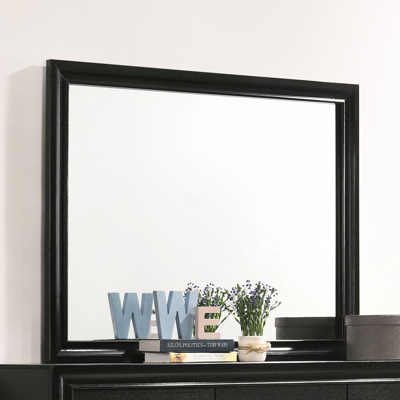 Miroir de commode blanc élégant, Noir, noir, noir, noir