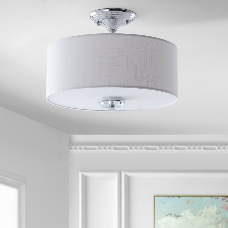 Winterton Fabric Semi Flush Mount, Chrome
